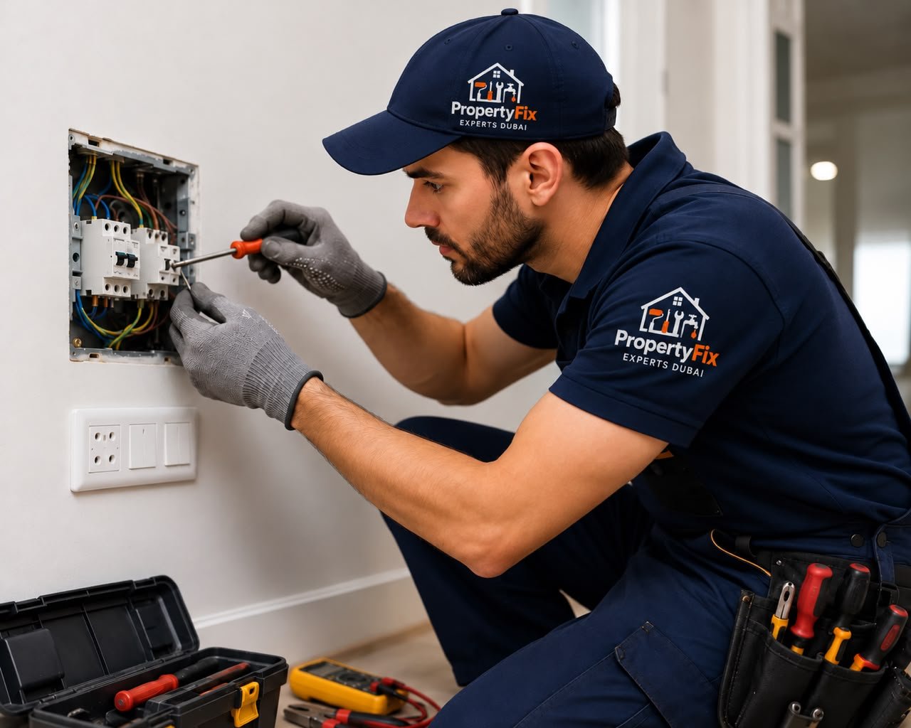 Property Fix Experts technician repairing an electrical panel
